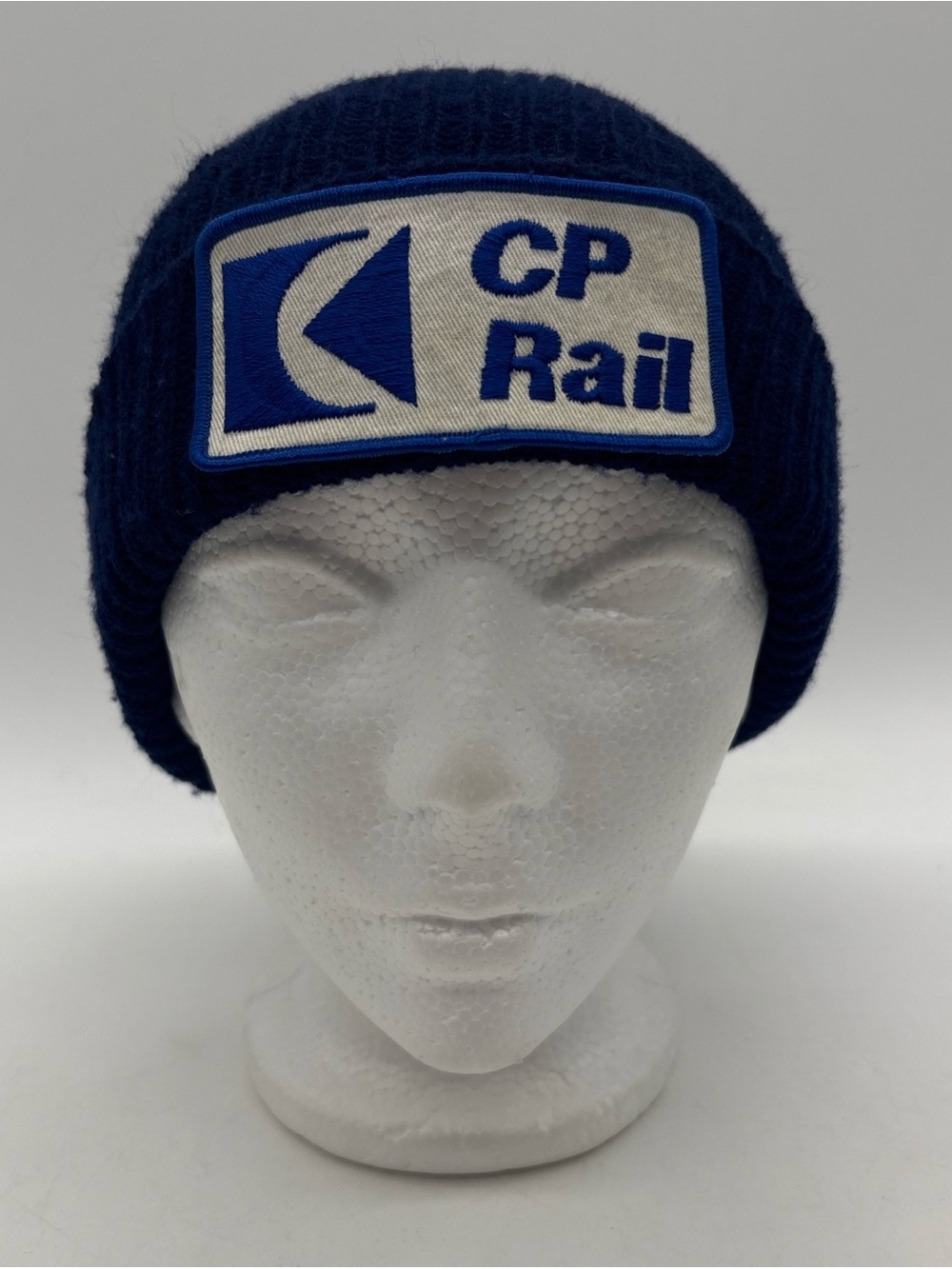 Vintage CP Rail Beanie Winter Hat Cap Toque Canadian Pacific Railway 1980's